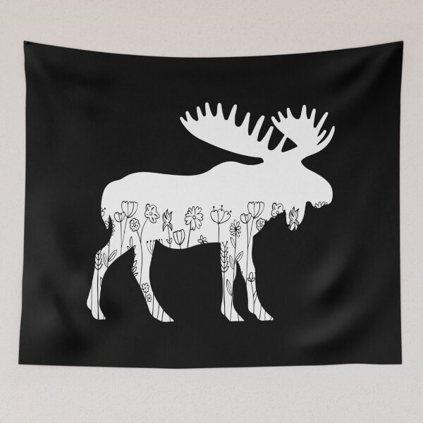 Item preview, Cute Moose Lover Animal Flowers Floral  designed and sold by RareBunny.
