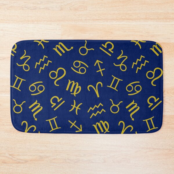 Item preview, Astrological Star Sign Symbols Pattern Gold+Dk Blue designed and sold by NataliePaskell.