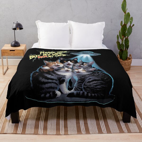 Item preview, PLEASE TAKE MY WIFE BUT NOT MY CATS - UFO ABDUCTION designed and sold by justyna-s28.