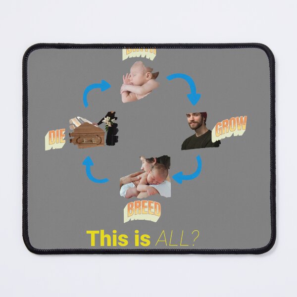 Item preview, Reflective Life Cycle Quote T-shirt, Is This All?, Thought-Provoking Human Life Cycle Design designed and sold by StyleFused.