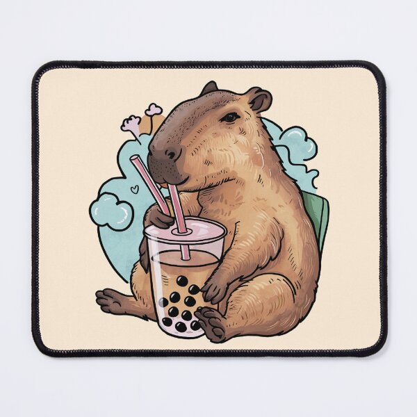 Item preview, Cute Capybara Drinking Bubble Tea designed and sold by canvadreamer444.