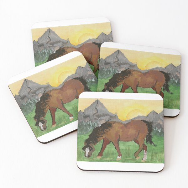 Item preview, Mountain Horse GOUACHE PAINTING designed and sold by Abby Art Studio.