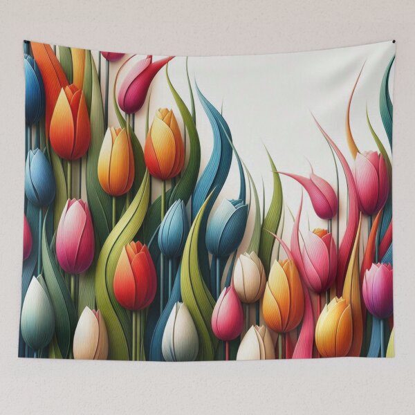 Item preview, “Garden of Colorful Tulips” designed and sold by NMProductos.