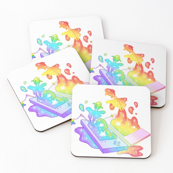 Item preview, Rainbow Flag LGBT Pride Goldfish Pixel Art designed and sold by OceanicScribble.
