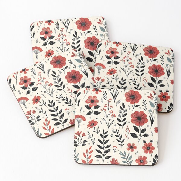 Item preview, A close up of a red flower pattern designed and sold by Haji  Kamora.
