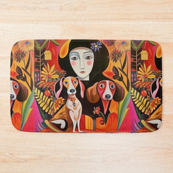 Item preview, Girl with a dog in a mysterious forest. designed and sold by Natalia-Vlad.