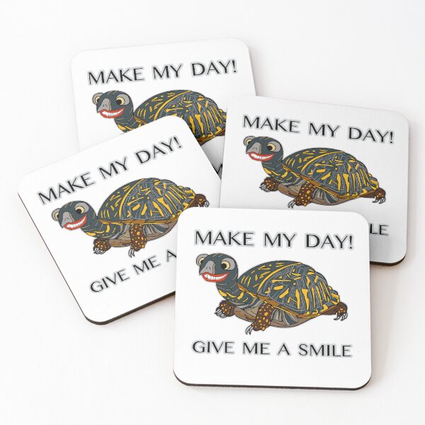 Item preview, Funny Animal Art, Smiling Turtle, Make My Day, Give me a Smile, Ornate Box Turtle  designed and sold by Colleen Macomber.