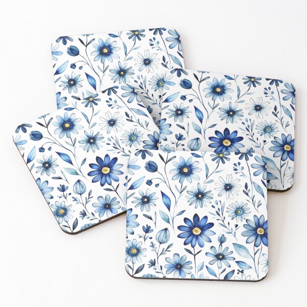 Item preview, Hermosas flores azules delf designed and sold by Ilikeiwantilove.