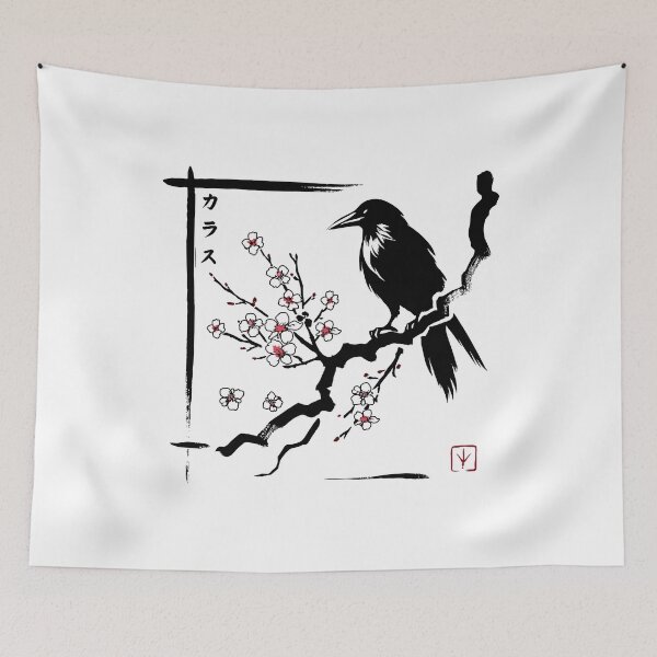 Item preview, Kawaii Crow Ink Japanese Cotagecore Novelty Goth Retro Crow designed and sold by KsuAnn.