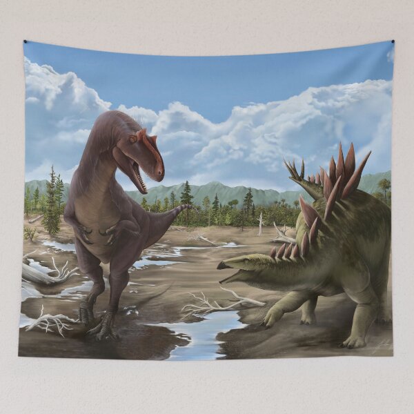 Item preview, Stegosaurus Stenops, vs Allosaurus Jimmadseni designed and sold by artbyjmetzger.