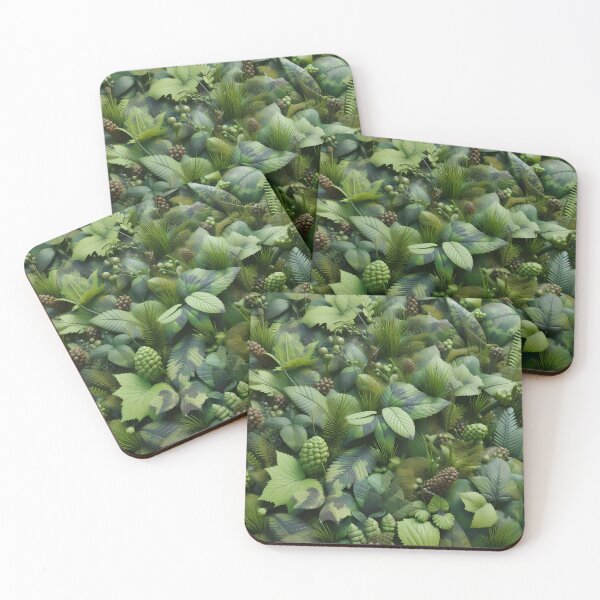 Item preview, Verdant Mosaic ,an assortment of green leaves and plant elements designed and sold by aminz4.