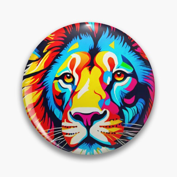 Item preview, Majestic Mane: Colorful Lion with a Huge Mane designed and sold by GrizzlyCollective.