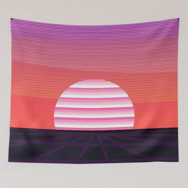Item preview, 80s Retrowave Synthwave Neon Sun Illustration designed and sold by MusicArtAndGrind.