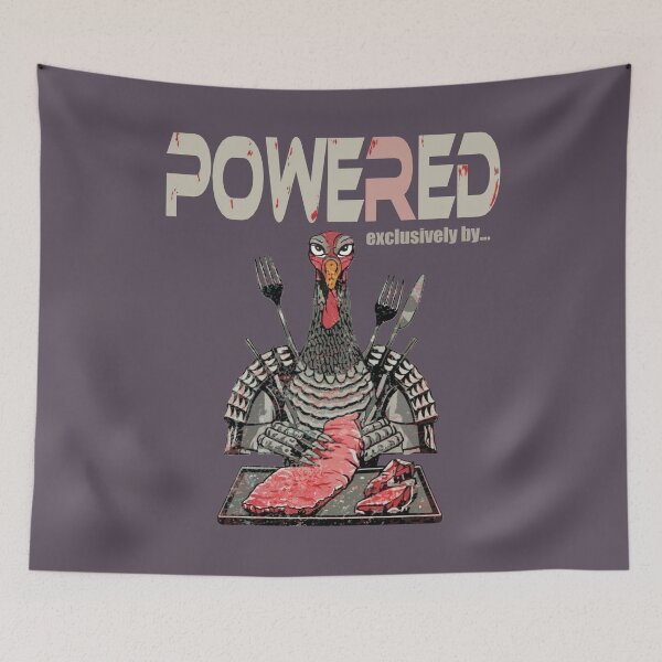 Item preview, Powered by Steaks (purplish gray background) designed and sold by bekksa.
