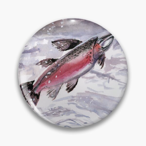 Item preview, Salmon watercolor designed and sold by Artbydekloe.