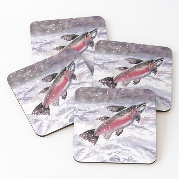 Item preview, Salmon watercolor designed and sold by Artbydekloe.