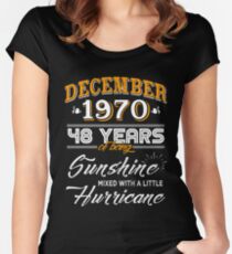 48th Birthday Gifts - 48th Wedding Anniversary Memorable Gifts - December 1970 Women's Fitted Scoop T-Shirt