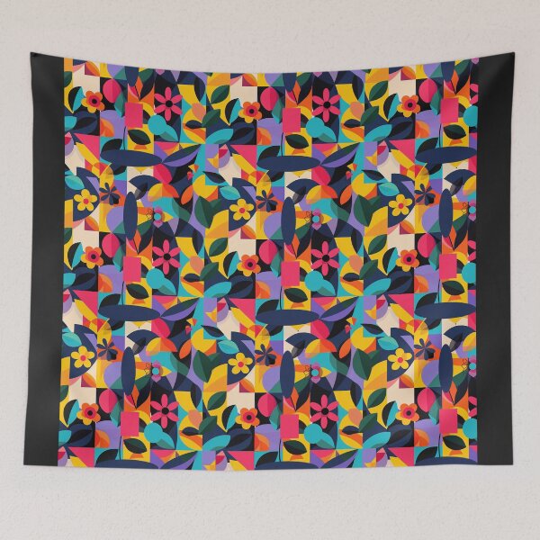 Item preview, Bold Geometric Floral Abstract Pattern - Vibrant and Eye-Catching Design designed and sold by adriaquart.