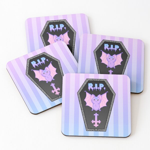 Item preview, Kawaii Bat Coffin (pastel goth) designed and sold by Miss Lunaria.