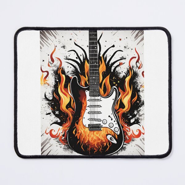 Item preview, Flaming Riffs: Electric Guitar in Flames designed and sold by MisiuKolorowy.