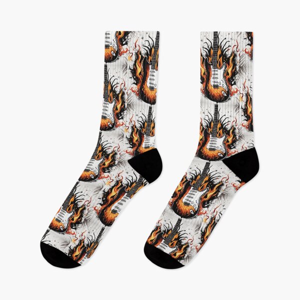Item preview, Flaming Riffs: Electric Guitar in Flames designed and sold by MisiuKolorowy.