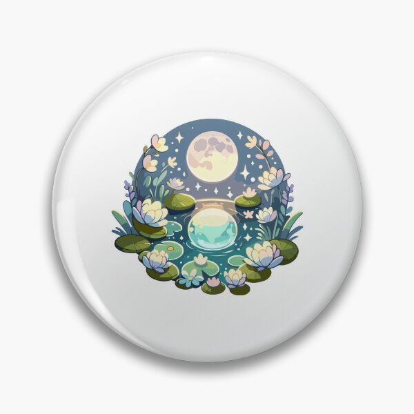 Item preview, Magical Moonlit Pond - Enchanting Floral Night designed and sold by Akioos.