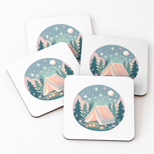 Item preview, Starry Night Camping Adventure - Whimsical Tent in the Forest designed and sold by Akioos.