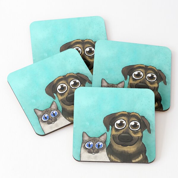 Item preview, Lucky and Karlo - cute cartoon cat and dog designed and sold by SuRReal3D.