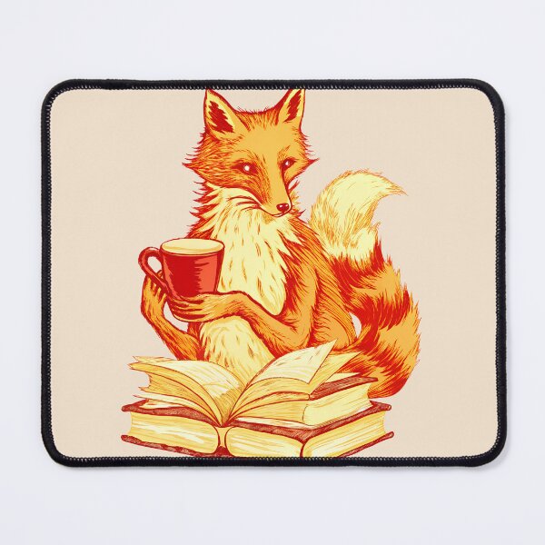 Item preview, Fox Drinking Coffee and Reading a Book designed and sold by MakeitMelo.