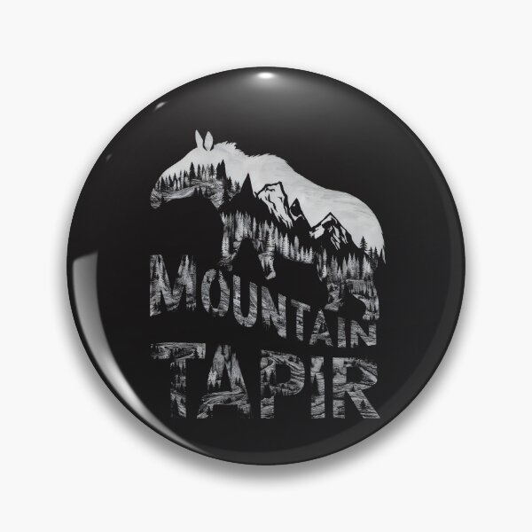 Artikelvorschau, Bergtapir-Silhouette mit Wald- und Bergdesign entworfen und verkauft von VoyteksDesigns.