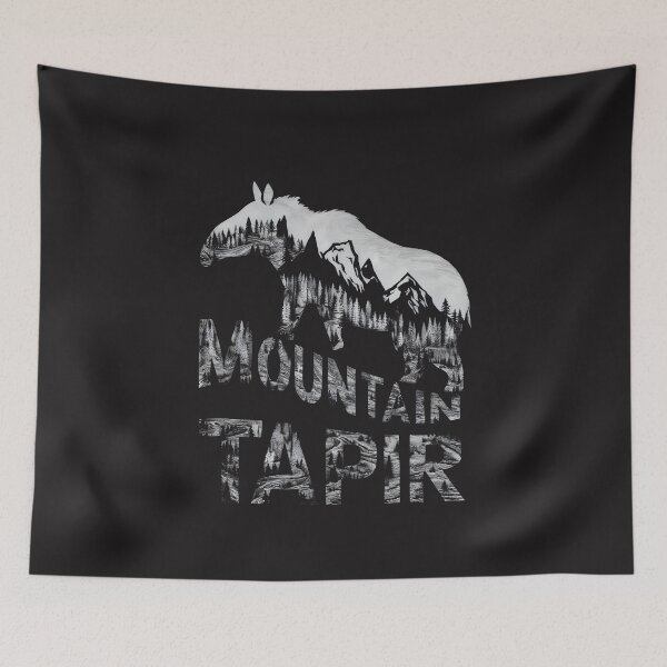 Item preview, Mountain Tapir Silhouette with Forest and Mountains Design designed and sold by VoyteksDesigns.