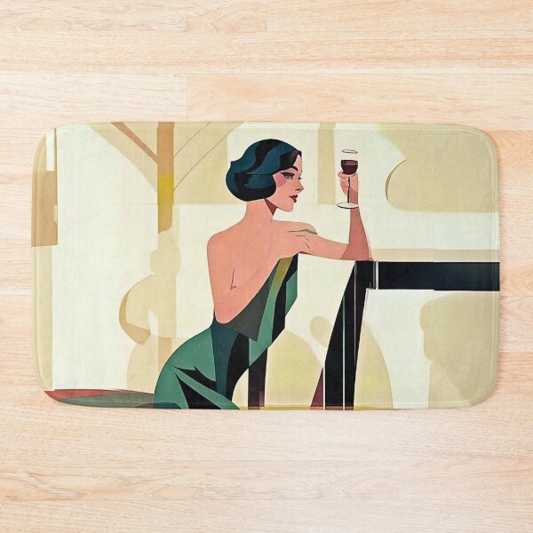 Item preview, Deco Lady in Green Modern Art designed and sold by Marymarice.