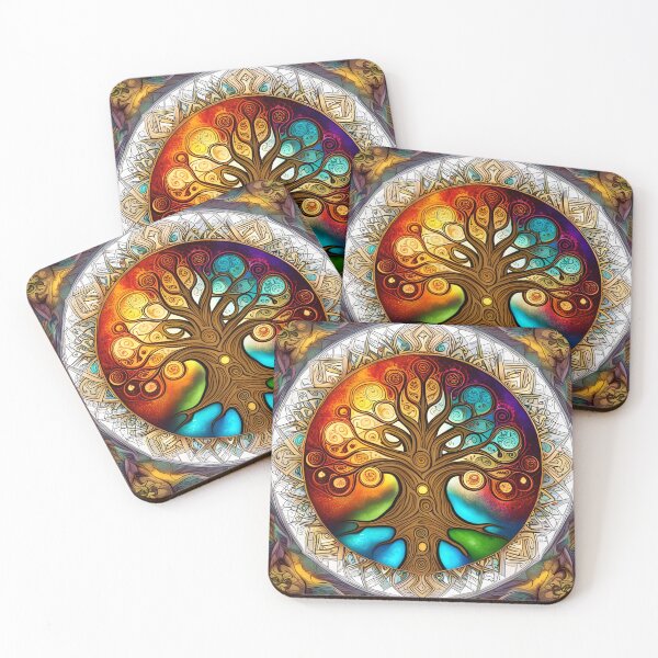 Item preview, Multicolor tree of life mandala designed and sold by MandalasShops.