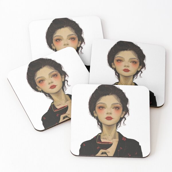 Item preview, Japanese Lady whit Wine designed and sold by N monster.