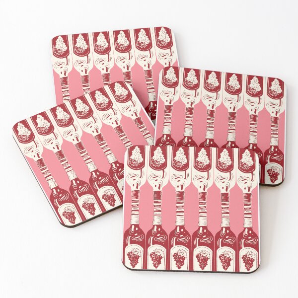 Item preview, Pink & Red wine bottle print designed and sold by Sky Jade.