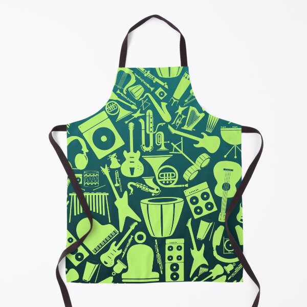 Item preview, Lime Green On Green Gradient Musical Instrument Collage designed and sold by BrightrDayMusicArt.