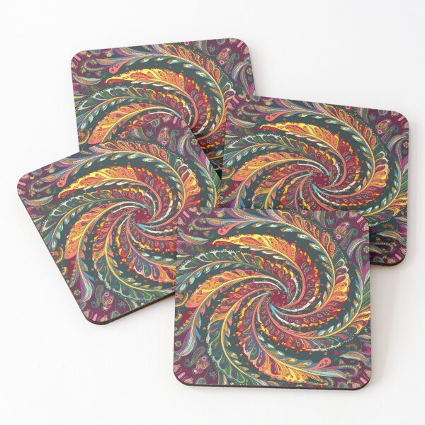 Item preview, swirling colorful feathers designed and sold by metebf.