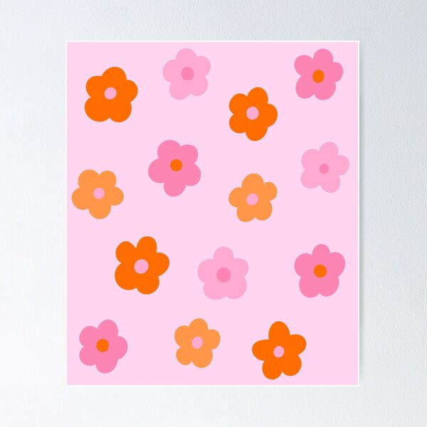 Item preview, Pink and Orange Groovy Flower Pattern designed and sold by OneThreeSix.