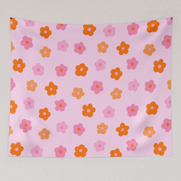 Item preview, Pink and Orange Groovy Flower Pattern designed and sold by OneThreeSix.