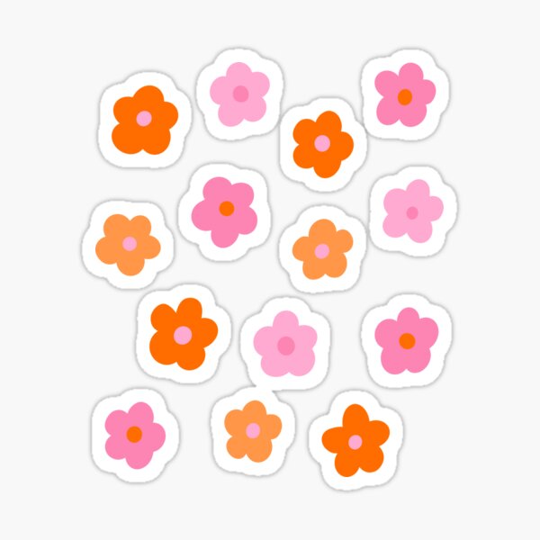 Item preview, Pink and Orange Groovy Flower Pattern designed and sold by OneThreeSix.