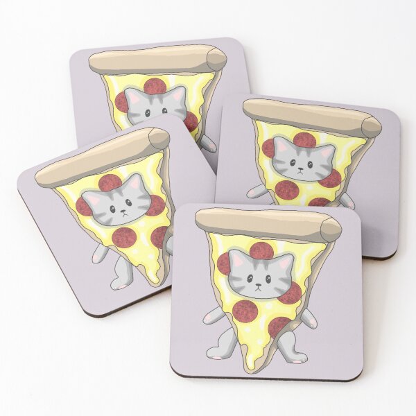 Item preview, Pepperoni pizza grey cat designed and sold by blackygoldcat.