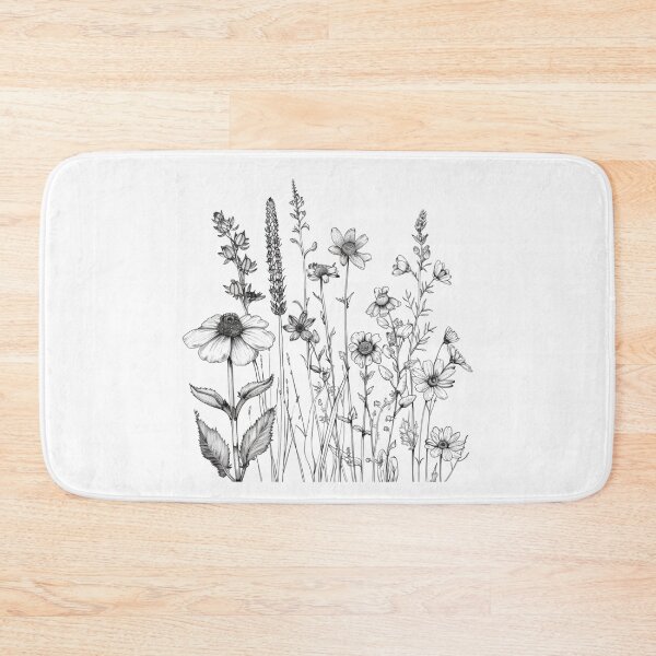 Item preview, Detailed Black and White Wildflower Illustration designed and sold by Kazashmaza.