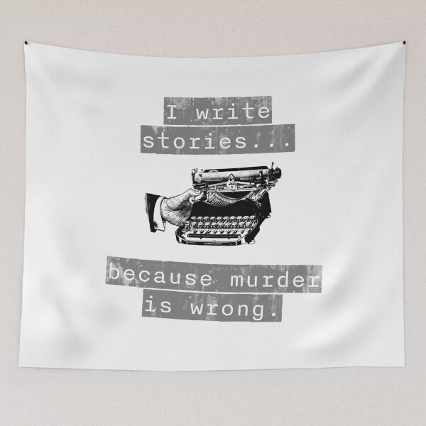 Item preview, I Write Stories... Because Murder is Wrong (Funny Writer Gift) designed and sold by KTSubz Faith & Fun Designs.