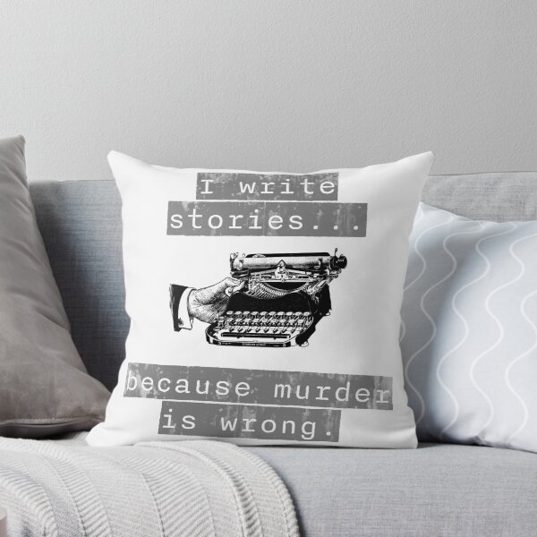 Item preview, I Write Stories... Because Murder is Wrong (Funny Writer Gift) designed and sold by KTSubz Faith & Fun Designs.