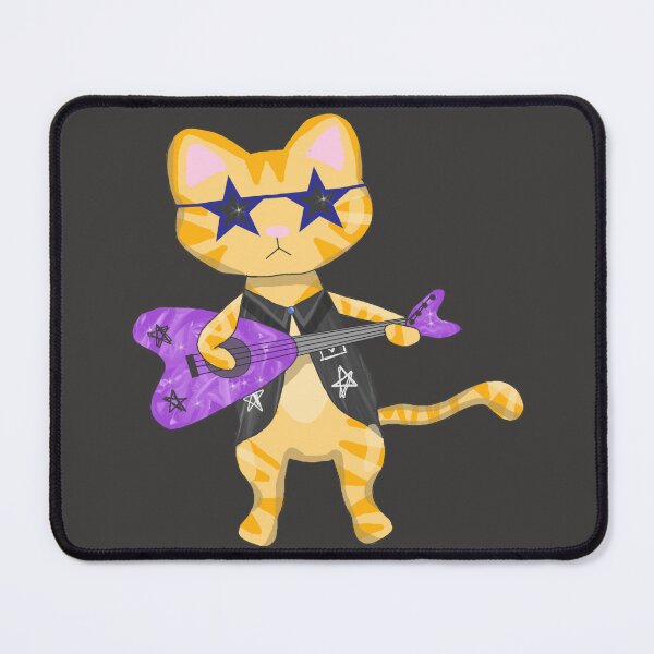 Item preview, Rockstar orange cat with guitar designed and sold by blackygoldcat.