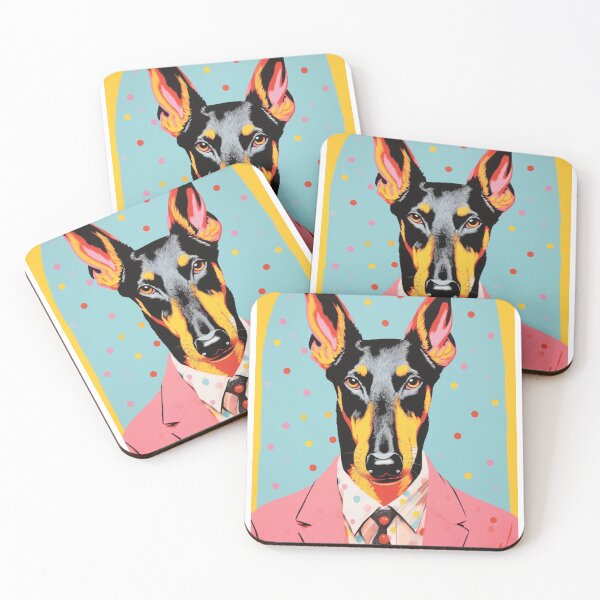Item preview, Doberman Pinscher in a Pink Suit with Confetti designed and sold by luvandsocial.