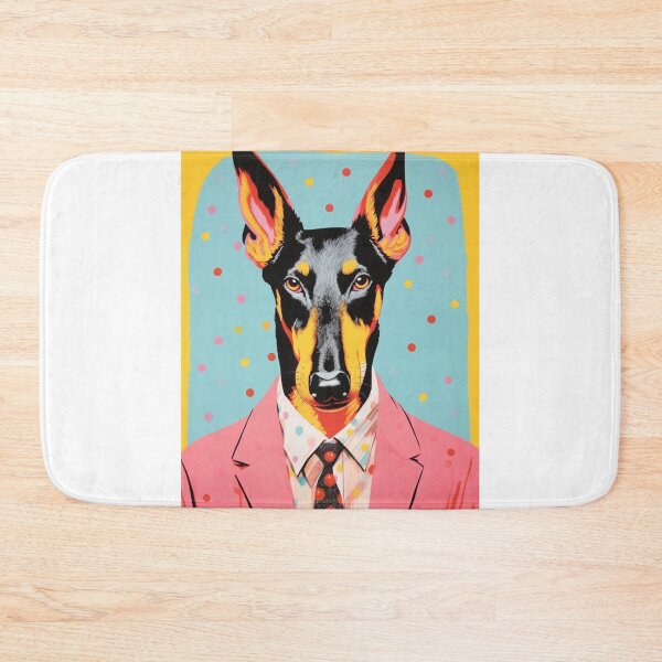 Item preview, Doberman Pinscher in a Pink Suit with Confetti designed and sold by luvandsocial.