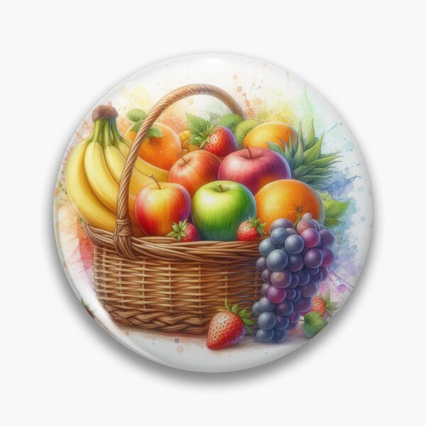 Artikelvorschau, Frischer Obstkorb Aquarell-Illustration entworfen und verkauft von VivoVita.