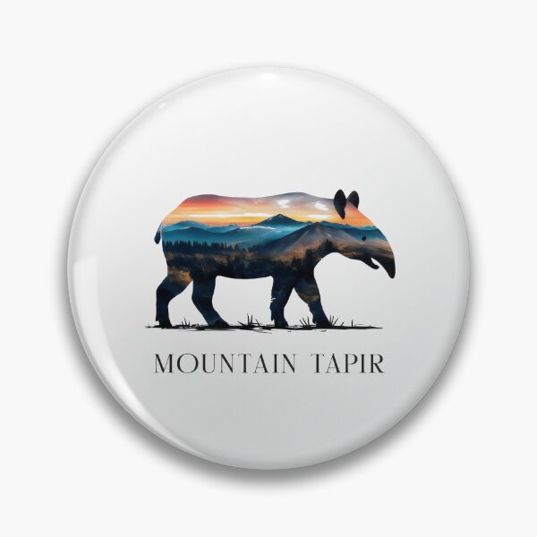Artikelvorschau, Bergtapir, landschaftlich, Silhouette, Design entworfen und verkauft von VoyteksDesigns.