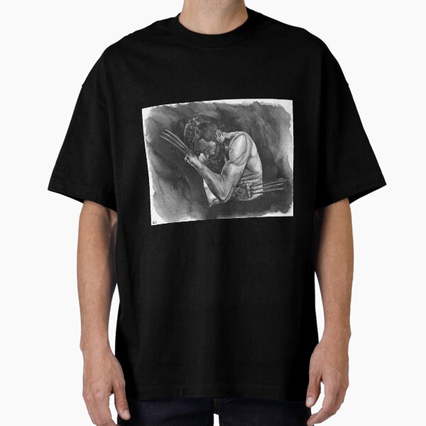 Old Man Logan black and white watercolor painting Oversized T-Shirt